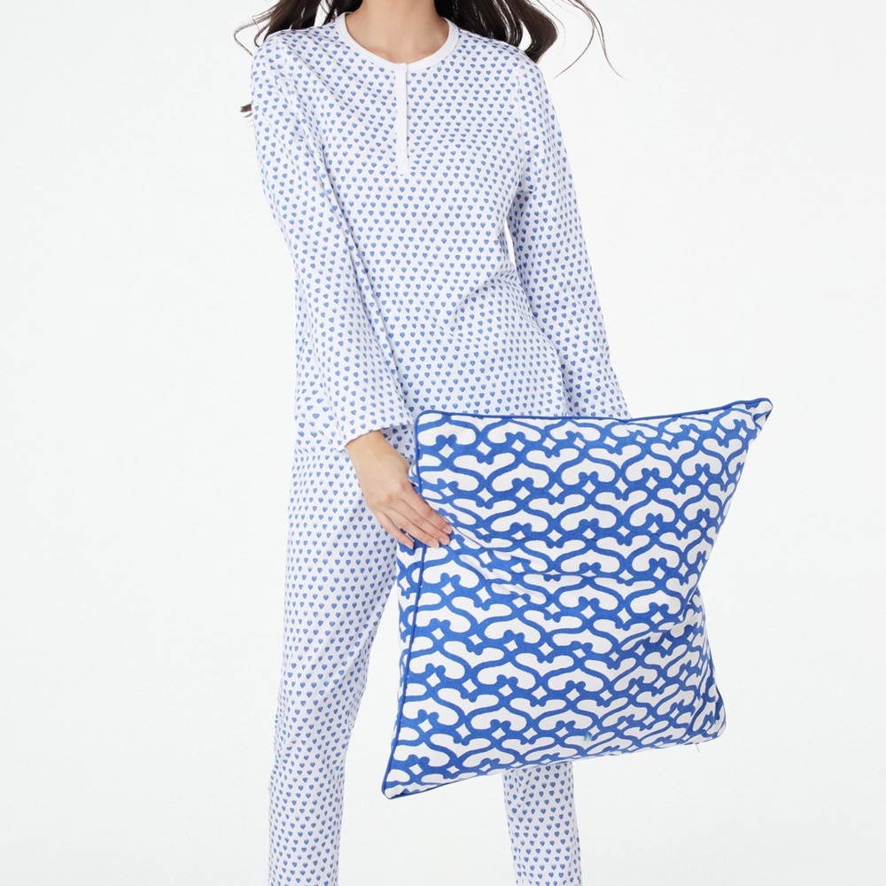 Roller Rabbit Blue Heart Women's Sleepwear Set Sz M